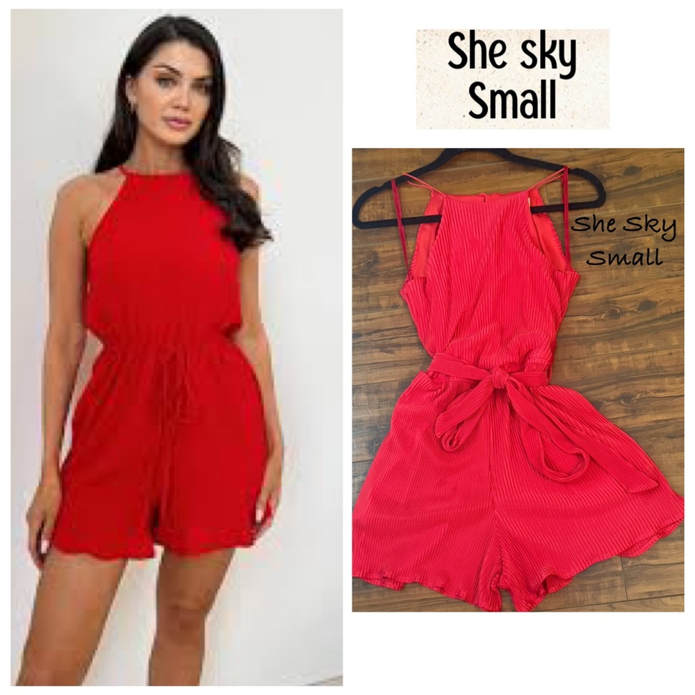 She + Sky Scarlet Ref Romper
